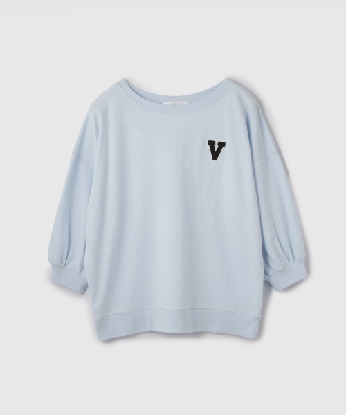 VICKY(ビッキー)の「【大人の抜け感】ワッペンマルチネックスウェット(Tシャツ/カットソー・レディース・ブルー系その他/ダークネイビー/アイボリー・M)」の4枚目の写真
