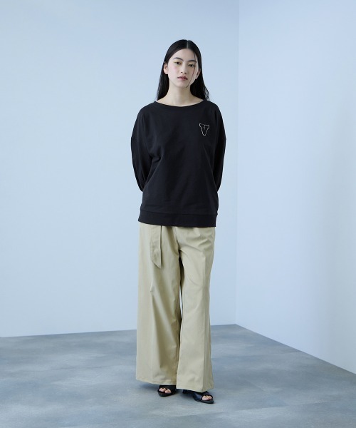 VICKY(ビッキー)の「【大人の抜け感】ワッペンマルチネックスウェット(Tシャツ/カットソー・レディース・ブルー系その他/ダークネイビー/アイボリー・M)」の20枚目の写真