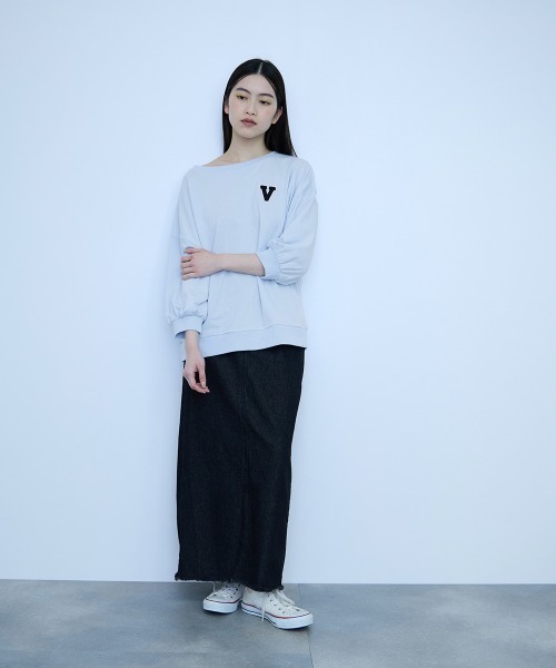 VICKY(ビッキー)の「【大人の抜け感】ワッペンマルチネックスウェット(Tシャツ/カットソー・レディース・ブルー系その他/ダークネイビー/アイボリー・M)」の15枚目の写真