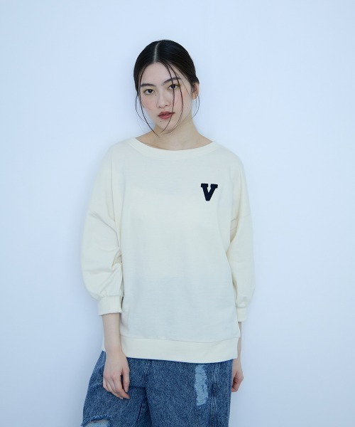 VICKY(ビッキー)の「【大人の抜け感】ワッペンマルチネックスウェット(Tシャツ/カットソー・レディース・ブルー系その他/ダークネイビー/アイボリー・M)」の22枚目の写真