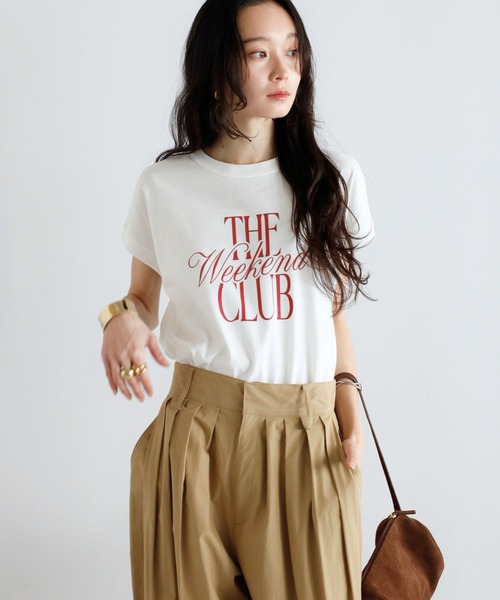 【汗染み防止】THE WEEKEND CLUB フレンチスリーブTシャツ