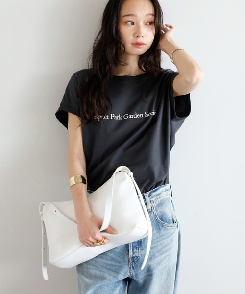 【汗染み防止】胸ロゴフレンチスリーブTシャツ