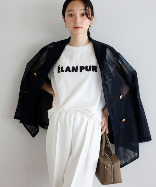 【汗染み防止】ELAN PURロゴフレンチスリーブTシャツ