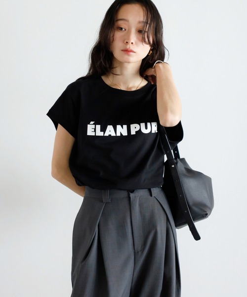 【汗染み防止】ELAN PURロゴフレンチスリーブTシャツ