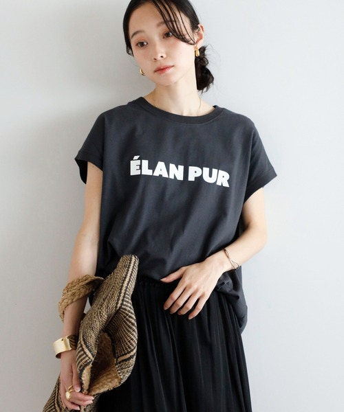【汗染み防止】ELAN PURロゴフレンチスリーブTシャツ