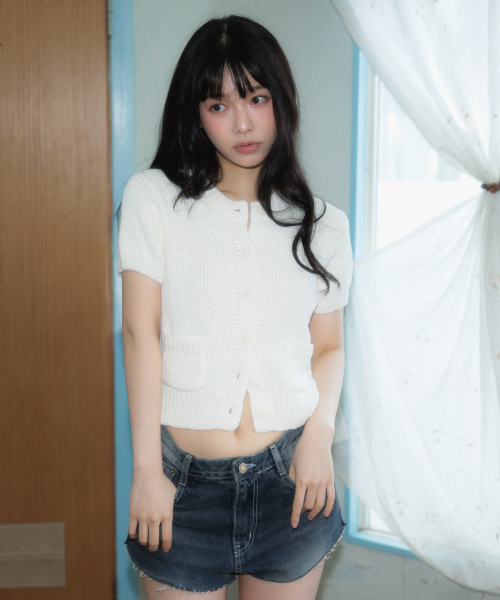 ROSEFRANTZ（ロゼフランツ）の「Pocket short sleeve knit cardigan [Ivory]（カーディガン/ボレロ・レディース・アイボリー・OS）」の12枚目の写真
