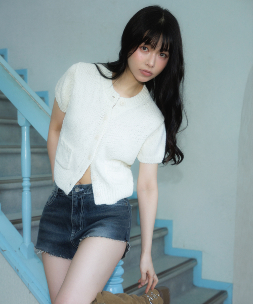 ROSEFRANTZ（ロゼフランツ）の「Pocket short sleeve knit cardigan [Ivory]（カーディガン/ボレロ・レディース・アイボリー・OS）」の6枚目の写真