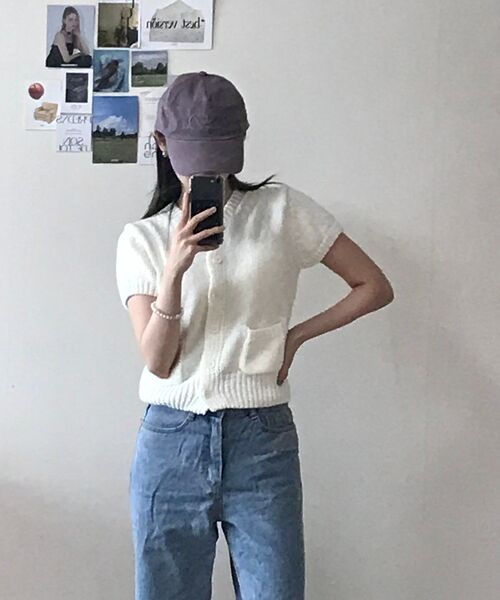 ROSEFRANTZ（ロゼフランツ）の「Pocket short sleeve knit cardigan [Ivory]（カーディガン/ボレロ・レディース・アイボリー・OS）」の17枚目の写真