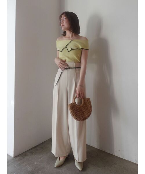 LAGUNAMOON(ラグナムーン)の「アシメカラーネックニット 【夏服】(ニット/セーター・レディース・ホワイト/ライム/ブラウン・FREE)」の21枚目の写真