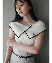 LAGUNAMOON（ラグナムーン）の「アシメカラーネックニット 【夏服】【オフィスカジュアル】（ニット/セーター・レディース）」