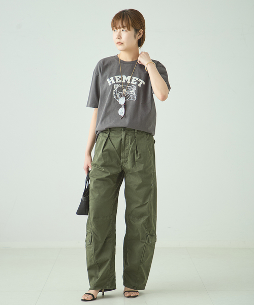 MIXTA（ミクスタ）の「MIXTA/ミクスタ HEMET CREW Tシャツ（Tシャツ/カットソー・レディース・アイボリー/ブラック・LARGE）」の3枚目の写真