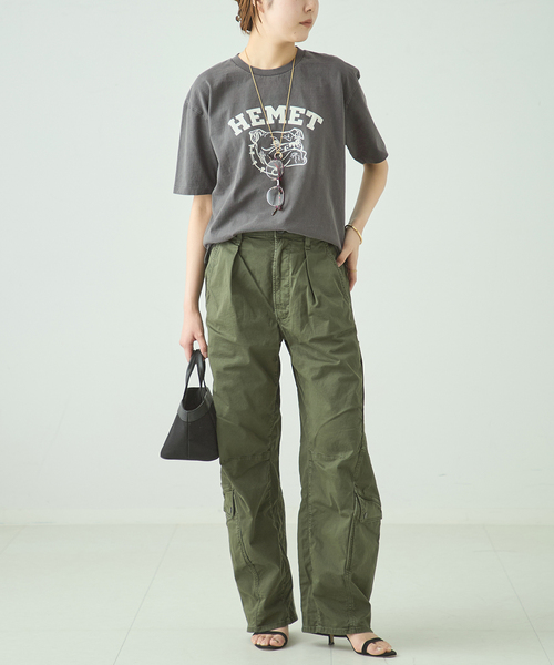MIXTA（ミクスタ）の「MIXTA/ミクスタ HEMET CREW Tシャツ（Tシャツ/カットソー・レディース・アイボリー/ブラック・LARGE）」の7枚目の写真