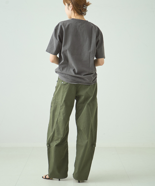 MIXTA（ミクスタ）の「MIXTA/ミクスタ HEMET CREW Tシャツ（Tシャツ/カットソー・レディース・アイボリー/ブラック・LARGE）」の8枚目の写真