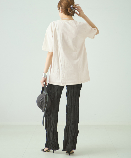 MIXTA（ミクスタ）の「MIXTA/ミクスタ HEMET CREW Tシャツ（Tシャツ/カットソー・レディース・アイボリー/ブラック・LARGE）」の12枚目の写真