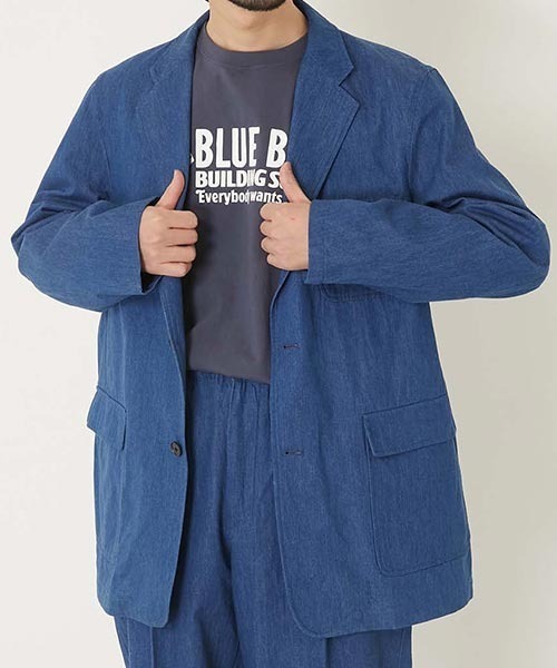 BLUE BLUE(ブルーブルー)の「Brooks Brothers /別注 ジャカードデニム 3Bジャケット(テーラードジャケット・メンズ・ブルー・S/M/L/XL)」の2枚目の写真