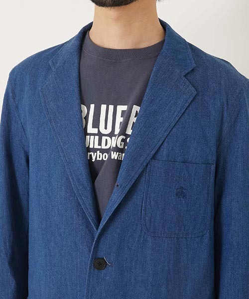 BLUE BLUE(ブルーブルー)の「Brooks Brothers /別注 ジャカードデニム 3Bジャケット(テーラードジャケット・メンズ・ブルー・S/M/L/XL)」の5枚目の写真