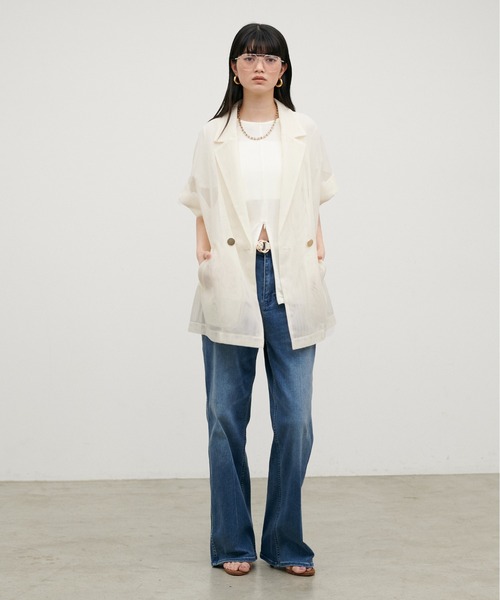 LARUTA（ラルータ）の「【LARUTA】半袖メッシュジャケット（テーラードジャケット・レディース・ブラック/アイボリー/ブラウン系その他・FREE）」の20枚目の写真