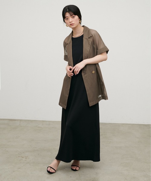 LARUTA（ラルータ）の「【LARUTA】半袖メッシュジャケット（テーラードジャケット・レディース・ブラック/アイボリー/ブラウン系その他・FREE）」の18枚目の写真