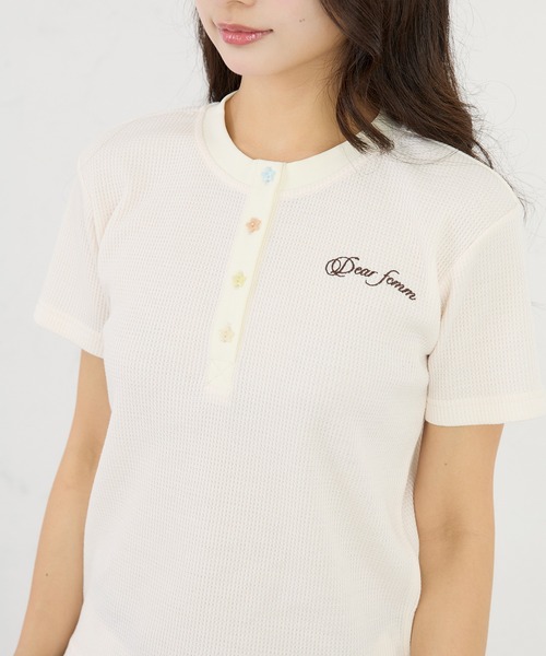 FCMM(エフシーエムエム)の「THERMAL HENLEY SS / サーマルヘンリーSS(Tシャツ/カットソー・レディース・アイボリー/ネイビー/グレー/ライトグリーン/ライトブルー/ブラック・MEDIUM/SMALL)」の21枚目の写真