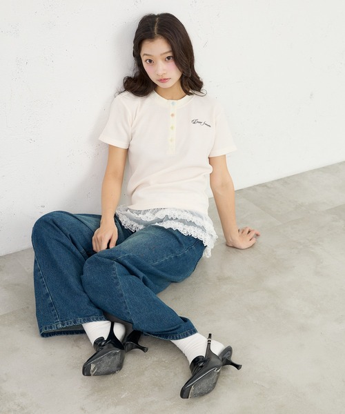 FCMM(エフシーエムエム)の「THERMAL HENLEY SS / サーマルヘンリーSS(Tシャツ/カットソー・レディース・アイボリー/ネイビー/グレー/ライトグリーン/ライトブルー/ブラック・MEDIUM/SMALL)」の18枚目の写真