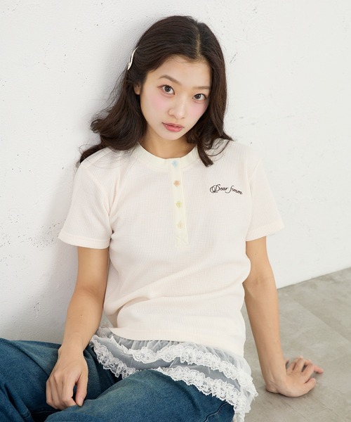 FCMM(エフシーエムエム)の「THERMAL HENLEY SS / サーマルヘンリーSS(Tシャツ/カットソー・レディース・アイボリー/ネイビー/グレー/ライトグリーン/ライトブルー/ブラック・MEDIUM/SMALL)」の7枚目の写真