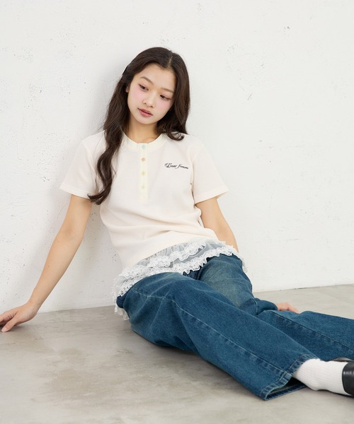 FCMM(エフシーエムエム)の「THERMAL HENLEY SS / サーマルヘンリーSS(Tシャツ/カットソー・レディース・アイボリー/ネイビー/グレー/ライトグリーン/ライトブルー/ブラック・MEDIUM/SMALL)」の19枚目の写真