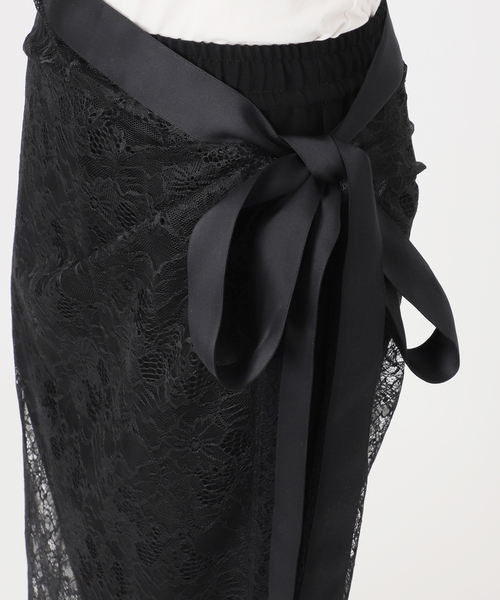 VERMEIL par iena(ヴェルメイユパーイエナ)の「Lace Overlay Scarf(バンダナ/スカーフ・レディース・ブルー系その他/ブラック・FREE)」の19枚目の写真