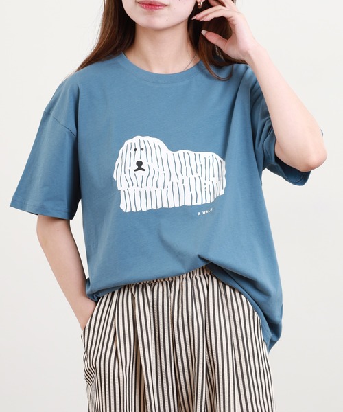 FUNALIVE(ファンアライブ)の「yuruyuruグラフィックTシャツ 半袖(Tシャツ/カットソー・レディース・ブラック/ブルー系その他/ブルー系その他2/ホワイト・M-L)」の3枚目の写真