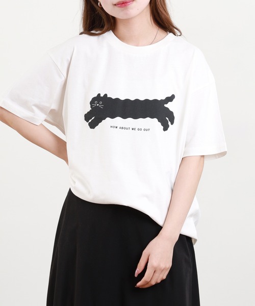 FUNALIVE(ファンアライブ)の「yuruyuruグラフィックTシャツ 半袖(Tシャツ/カットソー・レディース・ブラック/ブルー系その他/ブルー系その他2/ホワイト・M-L)」の1枚目の写真