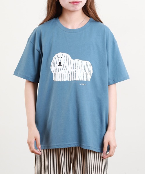 FUNALIVE(ファンアライブ)の「yuruyuruグラフィックTシャツ 半袖(Tシャツ/カットソー・レディース・ブラック/ブルー系その他/ブルー系その他2/ホワイト・M-L)」の7枚目の写真