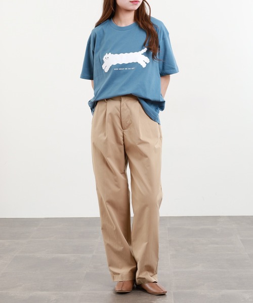 FUNALIVE(ファンアライブ)の「yuruyuruグラフィックTシャツ 半袖(Tシャツ/カットソー・レディース・ブラック/ブルー系その他/ブルー系その他2/ホワイト・M-L)」の5枚目の写真