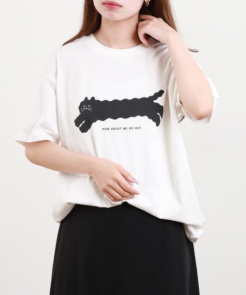 FUNALIVE(ファンアライブ)の「yuruyuruグラフィックTシャツ 半袖(Tシャツ/カットソー・レディース・ブラック/ブルー系その他/ブルー系その他2/ホワイト・M-L)」の14枚目の写真