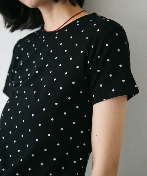 Trish(トリッシュ)の「ドットラウンドTシャツ(Tシャツ/カットソー・レディース・ブラック/アイボリー・FREE)」の20枚目の写真
