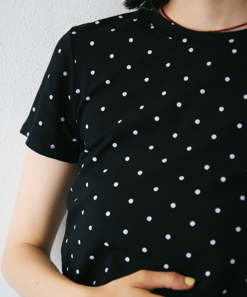 Trish(トリッシュ)の「ドットラウンドTシャツ(Tシャツ/カットソー・レディース・ブラック/アイボリー・FREE)」の21枚目の写真