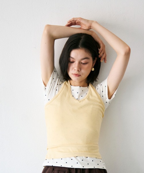 Trish(トリッシュ)の「ドットラウンドTシャツ(Tシャツ/カットソー・レディース・ブラック/アイボリー・FREE)」の14枚目の写真