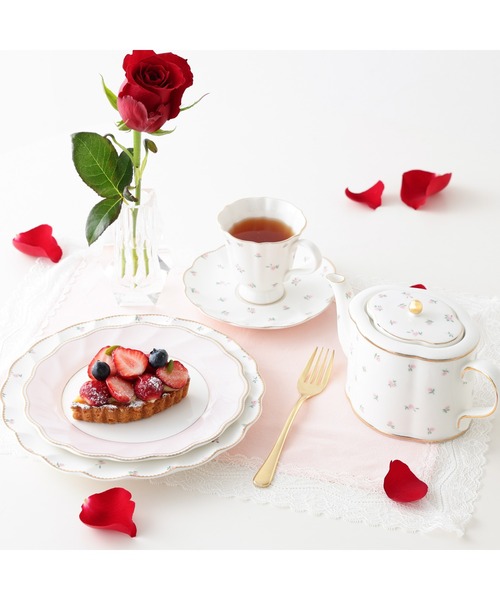 クラシックローズ プレート S ピンク 食器 皿 カフェ 花柄 純喫茶 昭和