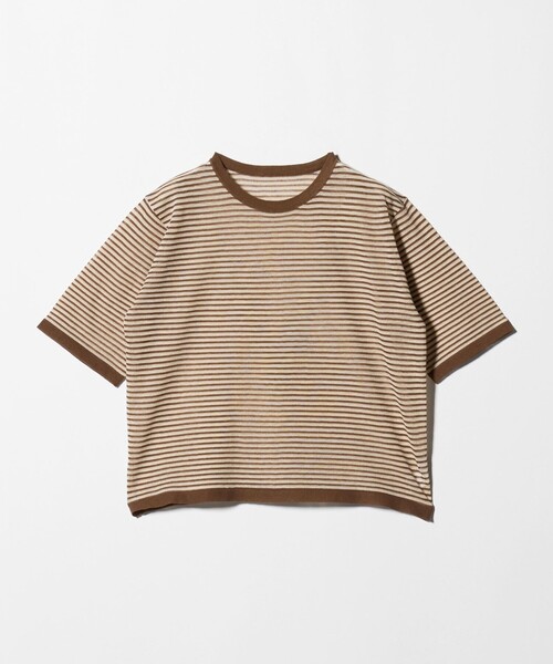 A DAY IN THE LIFE UNITED ARROWS(アデイインザライフユナイテッドアローズ)の「シアー マルチボーダー ショートスリーブニット ‐ウォッシャブル‐<A DAY IN THE LIFE>(ニット/セーター・レディース・ブラウン系/ライトグレー・FREE)」の10枚目の写真