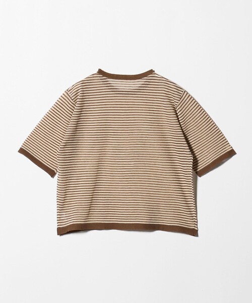 A DAY IN THE LIFE UNITED ARROWS(アデイインザライフユナイテッドアローズ)の「シアー マルチボーダー ショートスリーブニット ‐ウォッシャブル‐<A DAY IN THE LIFE>(ニット/セーター・レディース・ブラウン系/ライトグレー・FREE)」の11枚目の写真