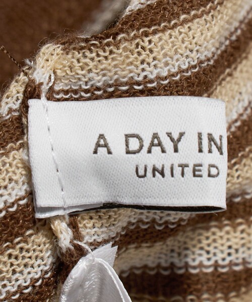 A DAY IN THE LIFE UNITED ARROWS(アデイインザライフユナイテッドアローズ)の「シアー マルチボーダー ショートスリーブニット ‐ウォッシャブル‐<A DAY IN THE LIFE>(ニット/セーター・レディース・ブラウン系/ライトグレー・FREE)」の15枚目の写真