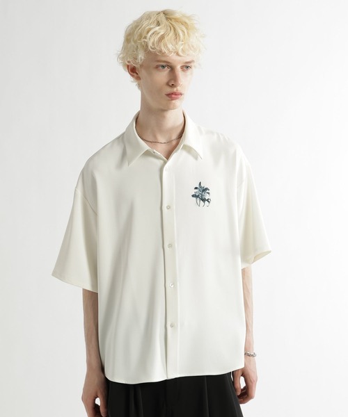 HARE(ハレ)の「フラワーコラージュバックプリントシャツ(HARE)(シャツ/ブラウス・メンズ・ブルー系その他/ブラック/オフホワイト・FREE)」の13枚目の写真