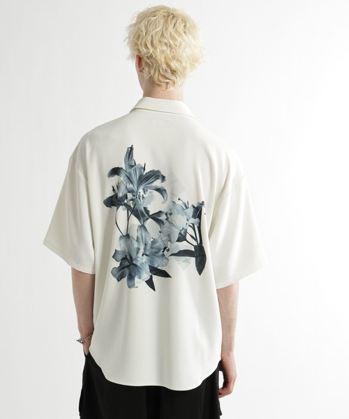 HARE(ハレ)の「フラワーコラージュバックプリントシャツ(HARE)(シャツ/ブラウス・メンズ・ブルー系その他/ブラック/オフホワイト・FREE)」の14枚目の写真