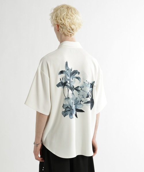 HARE(ハレ)の「フラワーコラージュバックプリントシャツ(HARE)(シャツ/ブラウス・メンズ・ブルー系その他/ブラック/オフホワイト・FREE)」の15枚目の写真