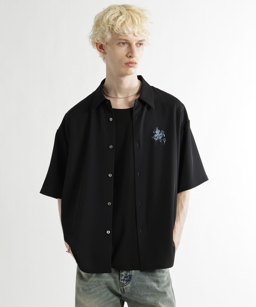 HARE(ハレ)の「フラワーコラージュバックプリントシャツ(HARE)(シャツ/ブラウス・メンズ・ブルー系その他/ブラック/オフホワイト・FREE)」の16枚目の写真