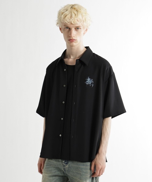 HARE(ハレ)の「フラワーコラージュバックプリントシャツ(HARE)(シャツ/ブラウス・メンズ・ブルー系その他/ブラック/オフホワイト・FREE)」の17枚目の写真