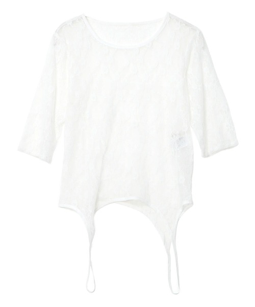 KOBE LETTUCE(コウベレタス)の「2wayレーストップス(Tシャツ/カットソー・レディース・ホワイト/ブラック・M)」の12枚目の写真