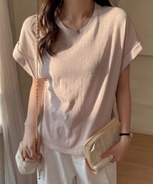 クルーネックルーズ半袖Tシャツ/スラブライクTシャツ
