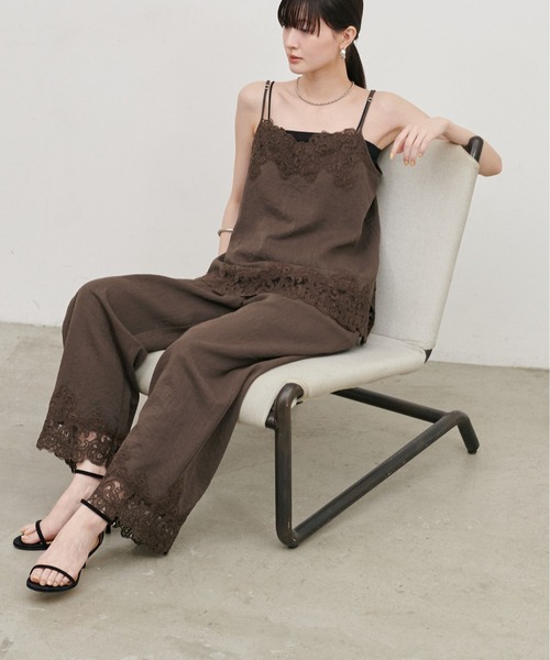 LARUTA（ラルータ）の「【LARUTA】麻タッチ細コードレースパンツ（その他パンツ・レディース・ブラウン/ライトベージュ/ブラック・MEDIUM/LARGE）」の18枚目の写真