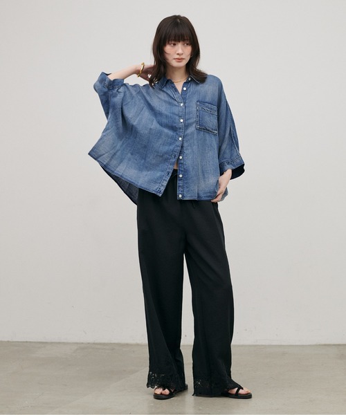 LARUTA（ラルータ）の「【LARUTA】麻タッチ細コードレースパンツ（その他パンツ・レディース・ブラウン/ライトベージュ/ブラック・MEDIUM/LARGE）」の10枚目の写真