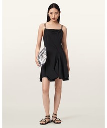 CLAIRE ASYMMETRICAL DRAPED MINI DRESS | CLAIRE アシンメトリー ドレープ ミニ ドレス・ワンピース