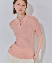 【THE TOKYO/ザトウキョウ】Skipper Half Sleeve Knit/スキッパーハーフスリーブサマーニット